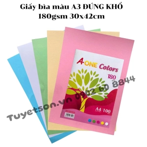 Giấy bìa màu A3 ĐÚNG KHỔ 180gsm 30x42cm