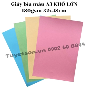 Giấy bìa màu A3 KHỔ LỚN 180gsm 32x48cm