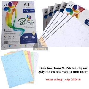 Giấy bìa thơm MỎNG A4 90gsm - giấy bìa có hoa văn có mùi thơm