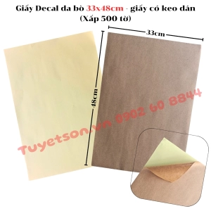 Giấy Decal da bò 33x48cm - giấy có keo dán