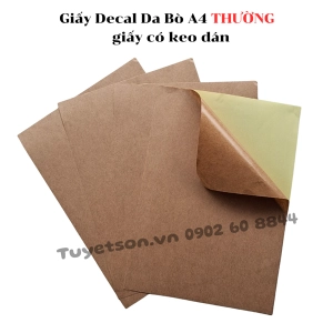 Giấy Decal Da Bò A4 THƯỜNG - giấy có keo dán