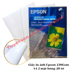 Giấy in ảnh Epson 230Gsm A4 2 mặt bóng 20 tờ