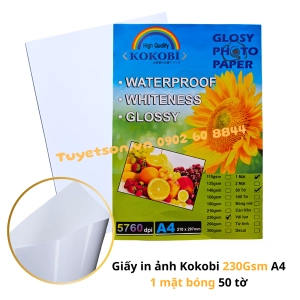 Giấy in ảnh Kokobi 230Gsm A4 1 mặt bóng 50 tờ