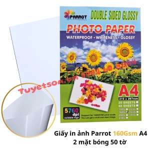 Giấy in ảnh Parrot 160Gsm A4 2 mặt bóng 50 tờ