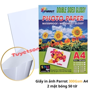 Giấy in ảnh Parrot 300Gsm A4 2 mặt bóng 50 tờ
