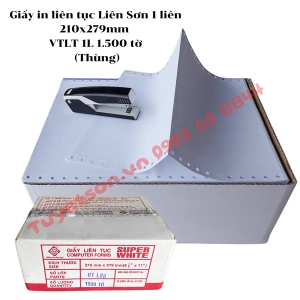 Giấy in liên tục Liên Sơn 1 liên - 210x279mm VTLT 1L 1.500 tờ
