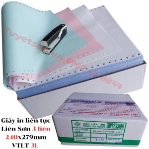 Giấy in liên tục Liên Sơn 3 liên - 240x279mm VTLT 3L 500 bộ