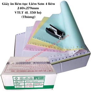 Giấy in liên tục Liên Sơn 4 liên - 210x279mm VTLT 4L 350 bộ