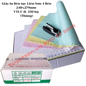 Giấy in liên tục Liên Sơn 4 liên - 240x279mm VTLT 4L 350 bộ