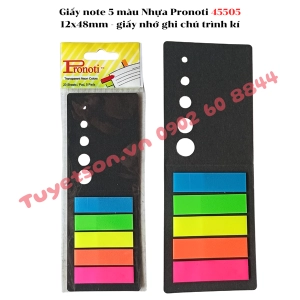 Giấy note 5 màu Nhựa Pronoti 45505 12x48mm - giấy nhớ ghi chú trình kí