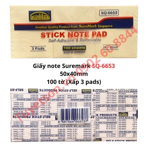 Giấy note Suremark SQ-6653 50x40mm 100 tờ
