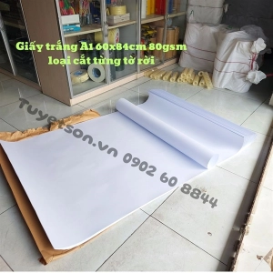 Giấy trắng A1 60x84cm 80gsm - loại cắt từng tờ rời