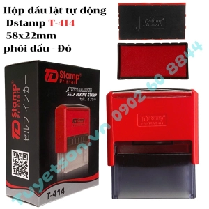 Hộp dấu lật tự động Dstamp T-414 58x22mm - phôi dấu