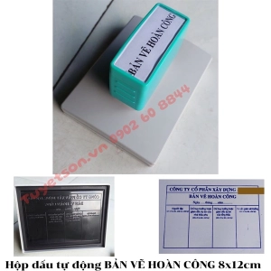Hộp dấu tự động BẢN VẼ HOÀN CÔNG 8x12cm
