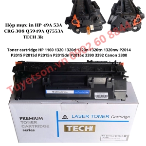 Hộp mực in HP 49A 53A CRG-308 Q5949A Q7553A TECH 3k - Toner cartridge HP 1160 1320 1320d 1320n 1320tn 1320nw P2014 P2015 P2015d P2015n P2015dn P2015x 3390 3392 Canon 3300