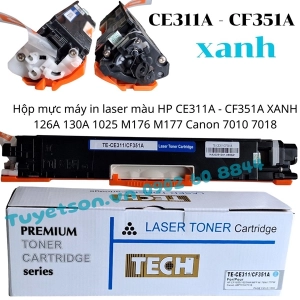Hộp mực máy in laser màu HP CE311A - CF351A XANH 126A 130A 1025 M176 M177 Canon 7010 7018