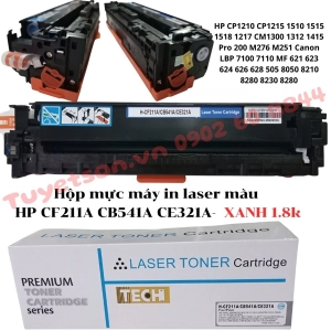 Hộp mực máy in laser màu HP CF211A CB541A CE321A XANH 1.8k