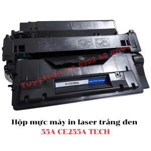 Hộp mực máy in laser trắng đen 55A CE255A TECH