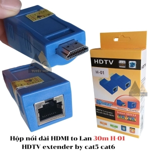 Hộp nối dài HDMI to Lan 30m H-01 HDTV extender by cat5 cat6
