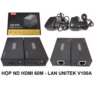 Hộp nối dài HDMI to Lan 60m Unitek V100A