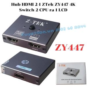 Hub HDMI 2-1 ZTek ZY447 4K - Switch 2 CPU ra 1 LCD