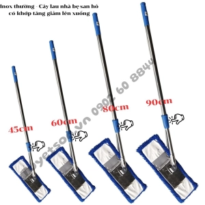 Inox thường - Cây lau nhà bẹ san hô - có khớp tăng giảm lên xuống