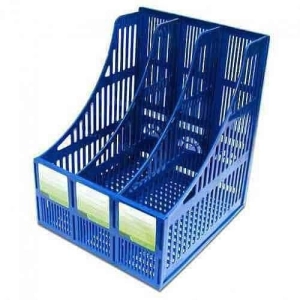 Kệ rỗ 3 ngăn Xukiva 194 - kệ đứng đựng hồ sơ A4 nhựa PP 25.5x31x24cm màu Xanh Dương