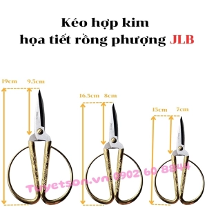 Kéo hợp kim họa tiết rồng phượng JLB-01 19x9.5cm - kéo mổ túi