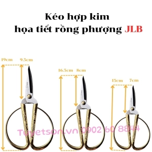 kéo hợp kim họa tiết rồng phượng JLB-02 16.5x8cm - kéo mổ túi