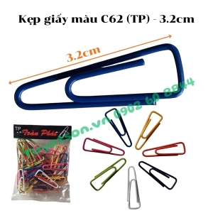 Kẹp giấy màu C62 (TP) - 3.2cm
