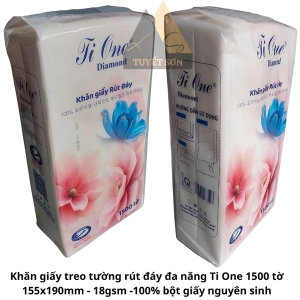 Khăn giấy treo tường rút đáy đa năng Ti One 1500 tờ