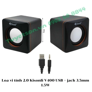 Loa vi tính 2.0 Kisonli V400 USB + jack 3.5mm 1.5W