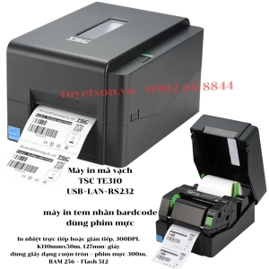 Máy in mã vạch TSC TE310 USB+LAN+RS232 - máy in tem nhãn bardcode dùng phim mực