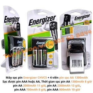 Máy sạc pin Energizer CHVC5 - có sẵn 4 viên pin sạc AA 1300mAh