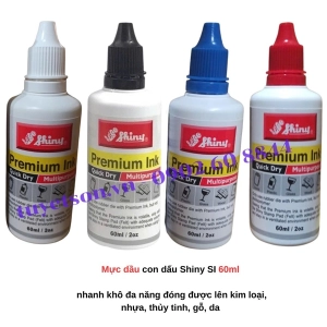 Mực dầu con dấu Shiny SI 60ml - nhanh khô đa năng đóng được lên kim loại, nhựa, thủy tinh, gỗ, da