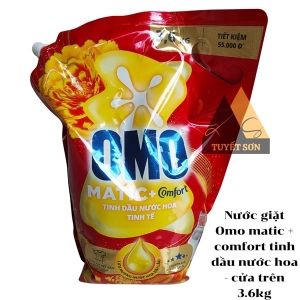 Nước giặt Omo matic + comfort tinh dầu nước hoa - cửa trên 3.6kg
