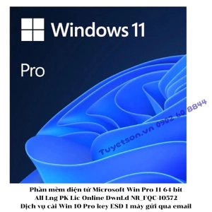 Phần mềm điện tử Microsoft Win Pro 11 64-bit All Lng PK Lic Online DwnLd NR_FQC-10572 - Dịch vụ cài Win 10 Pro key ESD 1 máy gửi qua email