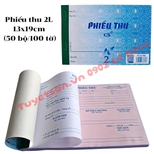 Phiếu thu 2L 13x19cm (50 bộ/100 tờ)