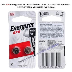 Pin A76 Energizer 1.5V - PIN Alkaline LR44 LR-44VN/2B5 A76 SR44 LR1154 V13GA AG13 G13A