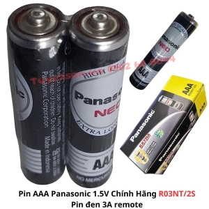 Pin AAA Panasonic 1.5V Chính Hãng R03NT/2S-V - Pin đen 3A remote