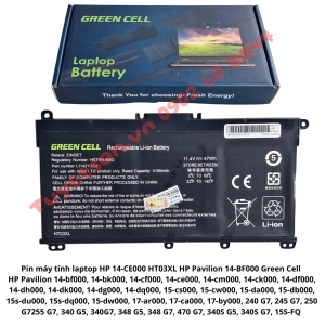 Pin máy tính laptop HP 14-CE000 HT03XL HP Pavilion 14-BF000 Green Cell