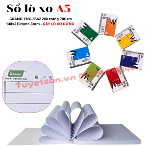 Sổ lò xo A5 GRAND TMG-8542 200 trang 70Gsm 148x210mm+-3mm