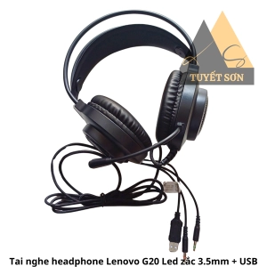 Tai nghe headphone Lenovo G20 Led zắc 3.5mm + USB