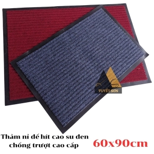 Thảm nỉ đế hít cao su đen chống trượt cao cấp 60x90cm