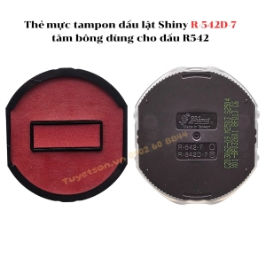 Thẻ mực tampon dấu lật Shiny R-542-7 phi 42mm - tăm bông dùng cho dấu R542