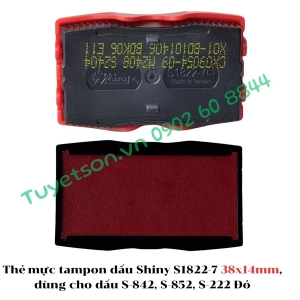 Thẻ mực tampon dấu Shiny S1822-7 38x14mm, dùng cho dấu S-842, S-852, S-222