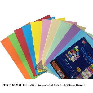 TRỘN 10 MÀU GR-B giấy bìa màu đặt biệt A4 160Gsm Grand