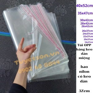 Túi OPP băng keo dán miệng 18x27cm - bao nilon có keo dán 3 Zem