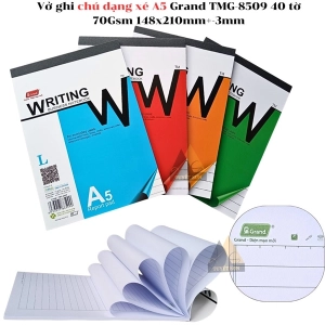 Giấy note vở ghi chú dạng xé A5 Grand TMG-8509 40 tờ 70Gsm 148x210mm+-3mm