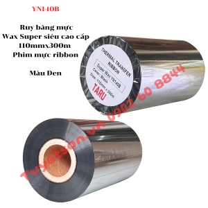 YN140B Ruy băng mực Wax - Super siêu cao cấp 110mmx300m - Phim mực ribbon